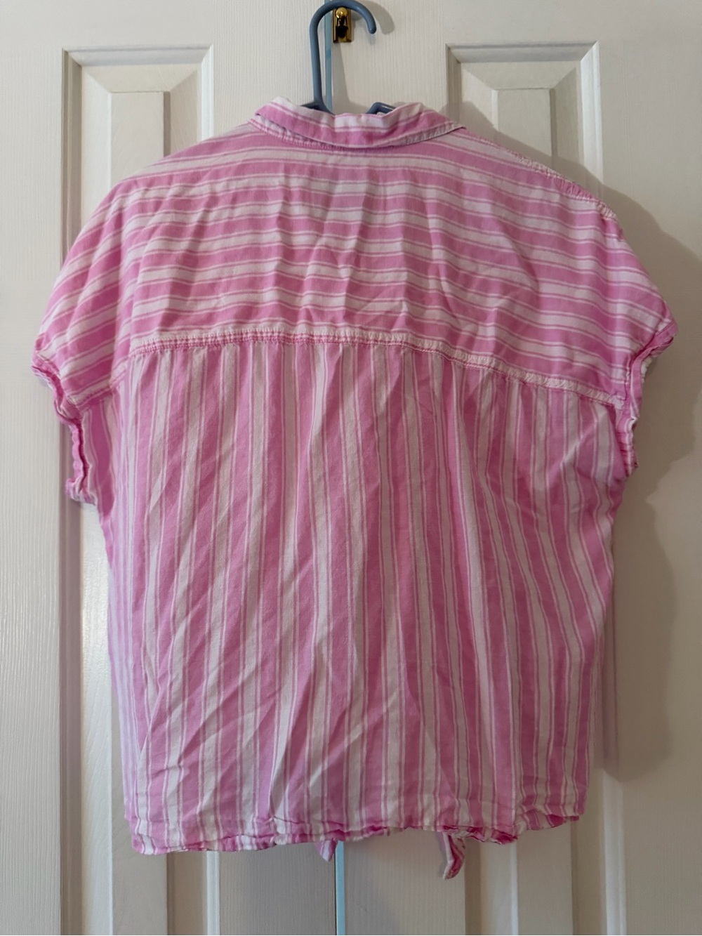 Lola River Pink Striped Tie-Front Button Down Shirt - Picture 3 of 3